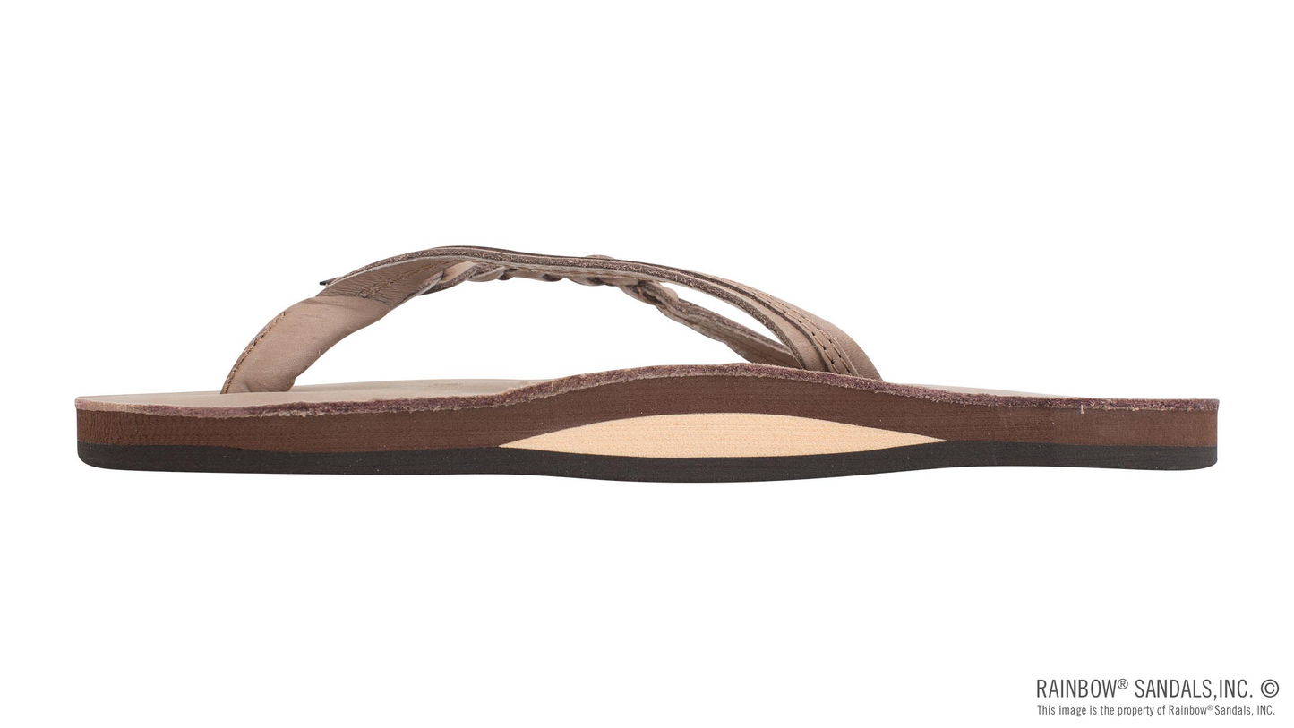 Women's Flirty Braidy Sandals - Single Layer Premier Leather 1/2" Narrow Strap with Braid