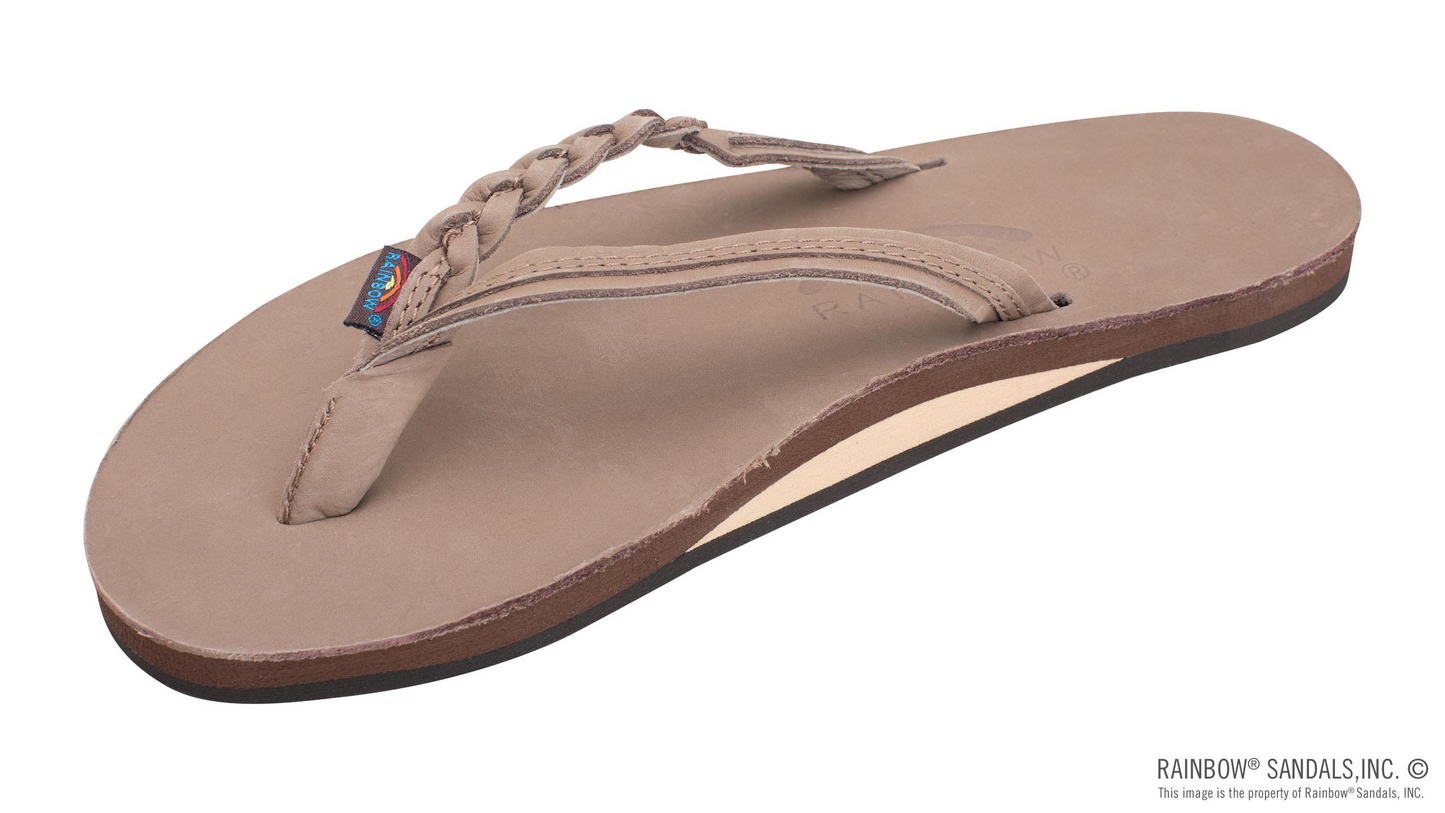 Women's Flirty Braidy Sandals - Single Layer Premier Leather 1/2" Narrow Strap with Braid