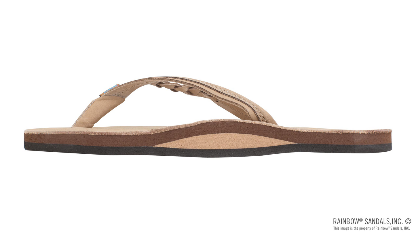 Women's Flirty Braidy Sandals - Single Layer Premier Leather 1/2" Narrow Strap with Braid
