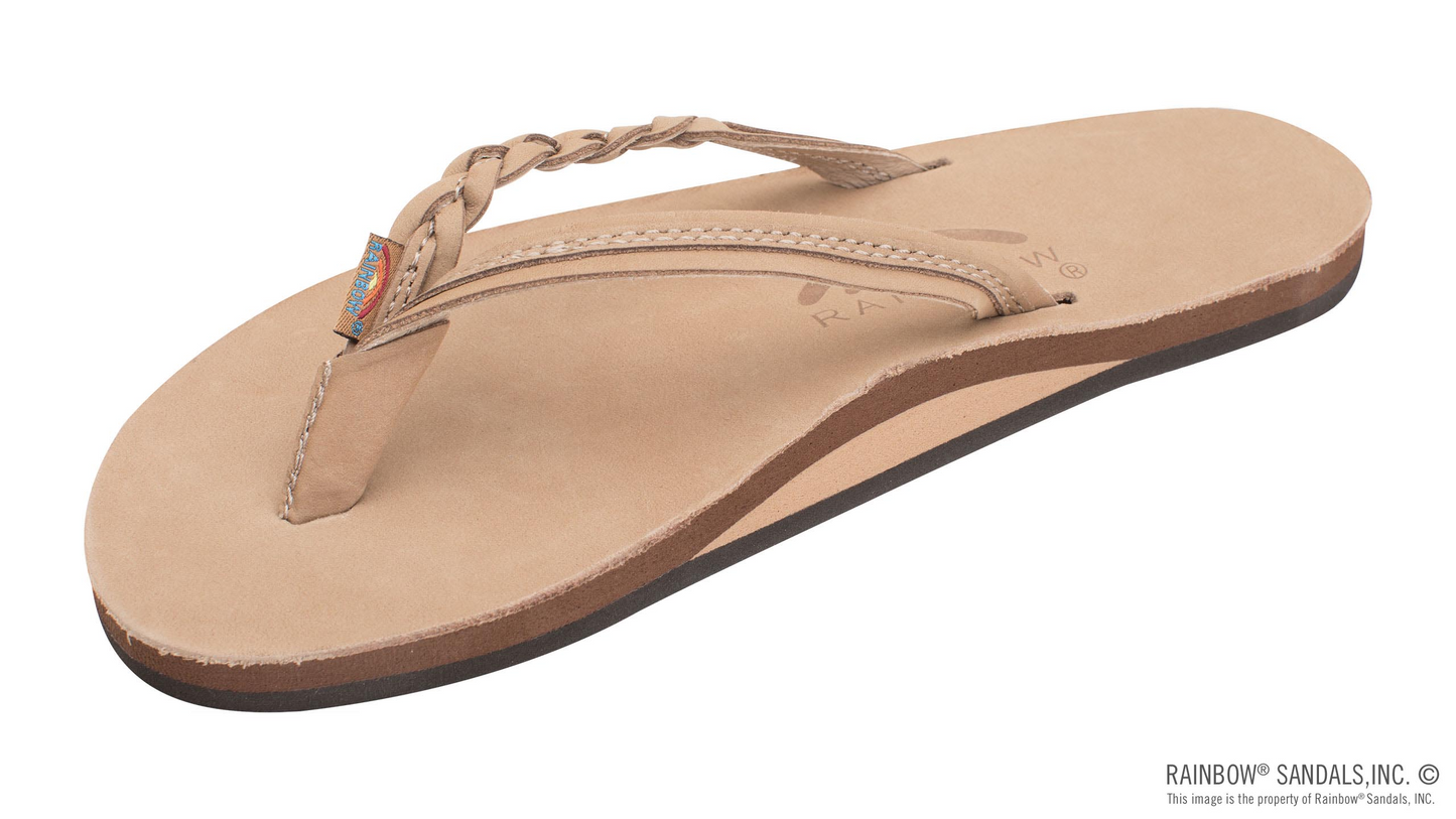 Women's Flirty Braidy Sandals - Single Layer Premier Leather 1/2" Narrow Strap with Braid