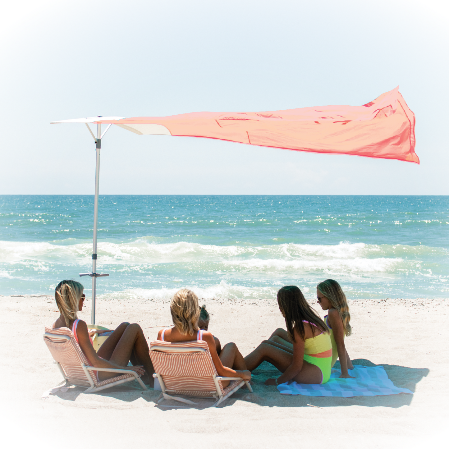 Solbello Beach Sun Shade Umbrella - Coral
