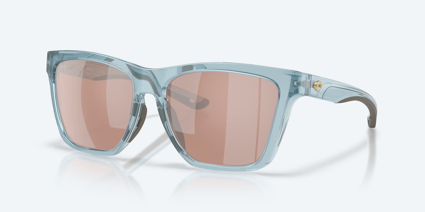 Costa Panga II Sunglasses - Translucent Silt Blue with Copper Silver Mirror Polarized Polycarbonate 580P