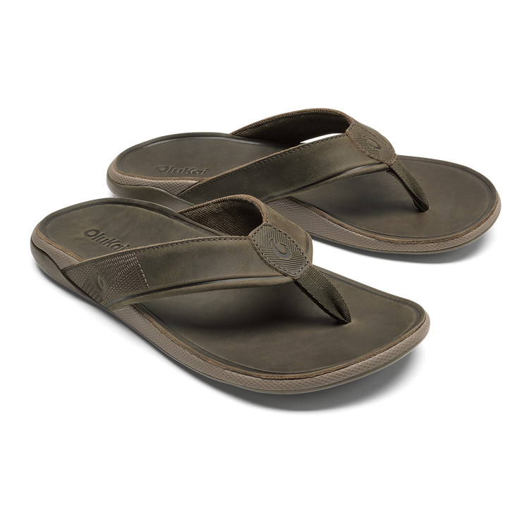 Olukai Tuahine Leather Sandals - Canteen / Canteen