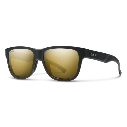 Smith Lowdown Slim 2 Sunglasses - Matte Black Gold | ChromaPop Polarized Black Gold Mirror
