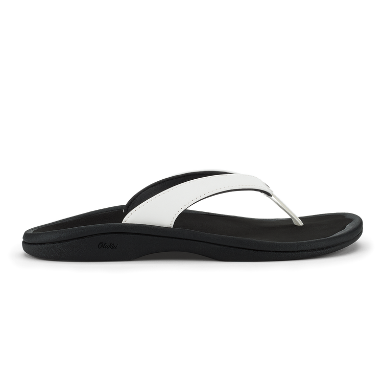 Olukai Women's Ohana Lahi Sandals - White Sand / Black
