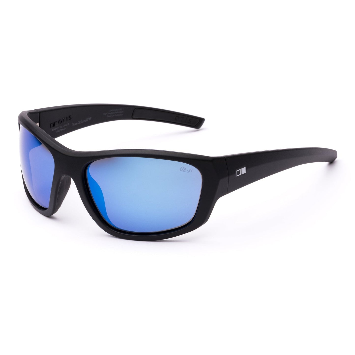 Otis Vanta Sport Sunglasses - Matte Black / L.I.T Polar Mirror Blue