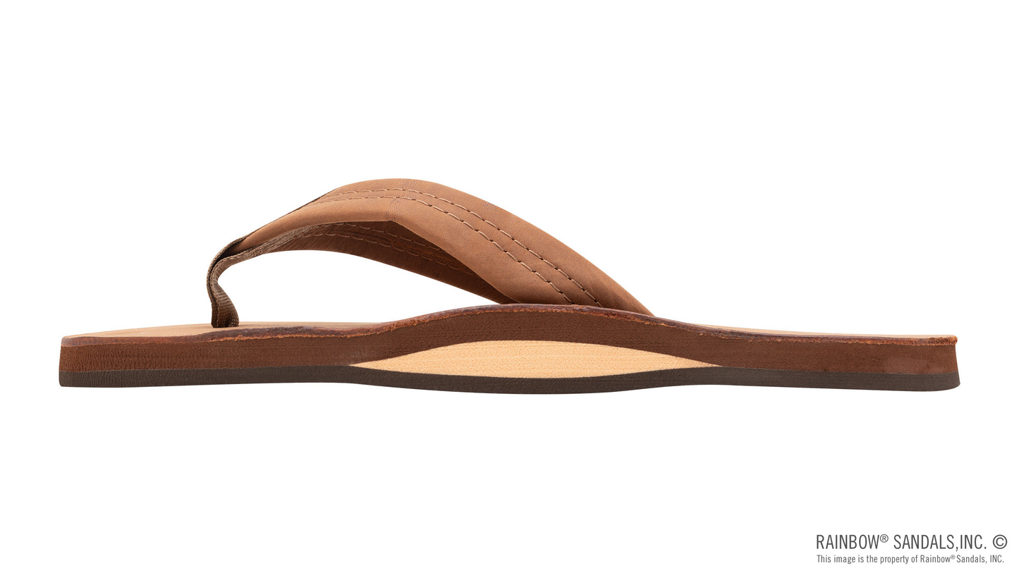 Rainbow Men's Premier Leather Single Layer Arch Sandals - Redwood