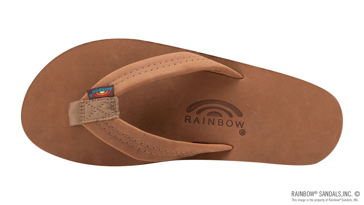Rainbow Men's Premier Leather Single Layer Arch Sandals - Redwood