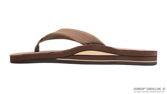 Men's Premier Leather Double Layer Sandals Dark Brown