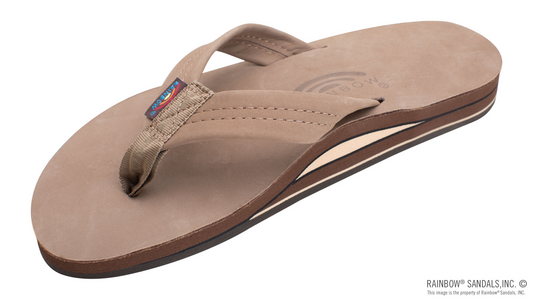 Men's Premier Leather Double Layer Sandals Dark Brown