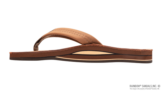 Rainbow Men's Premier Leather Double Layer Arch Sandals - Redwood