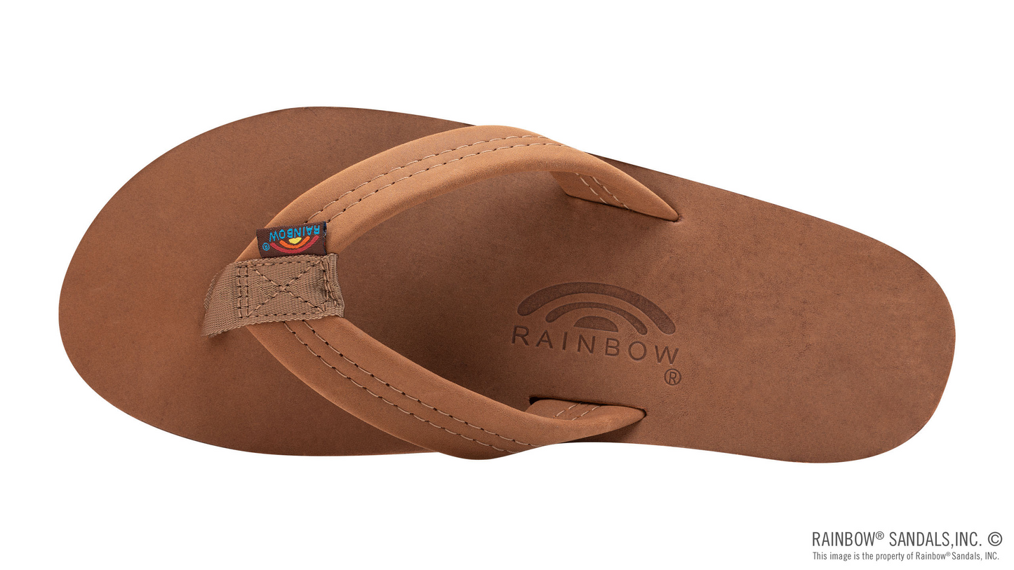 Rainbow Men's Premier Leather Double Layer Arch Sandals - Redwood