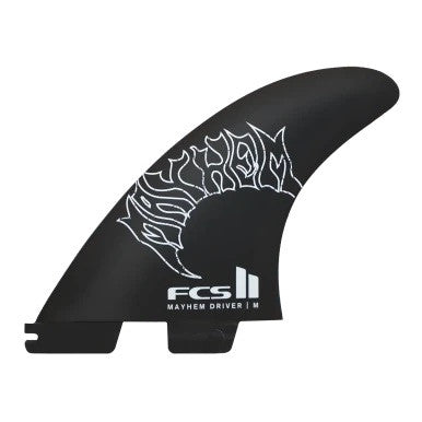 FCS II Mayhem Driver PC Carbon Tri Fins White Medium