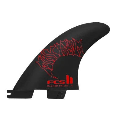 FCS II Mayhem Driver PC Carbon Tri Fins Red Small