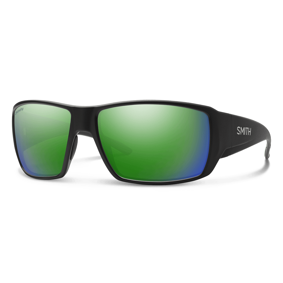 Smith Guides Choice Sunglasses - Matte Black | ChromaPop Glass Polarized Green Mirror
