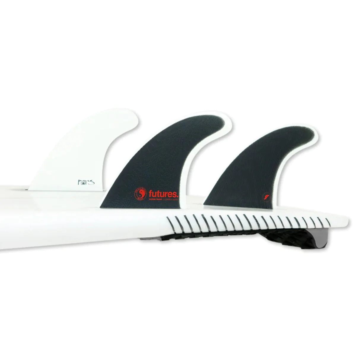 GP3 Fiberglass Thruster Blk/Wht Large Fins