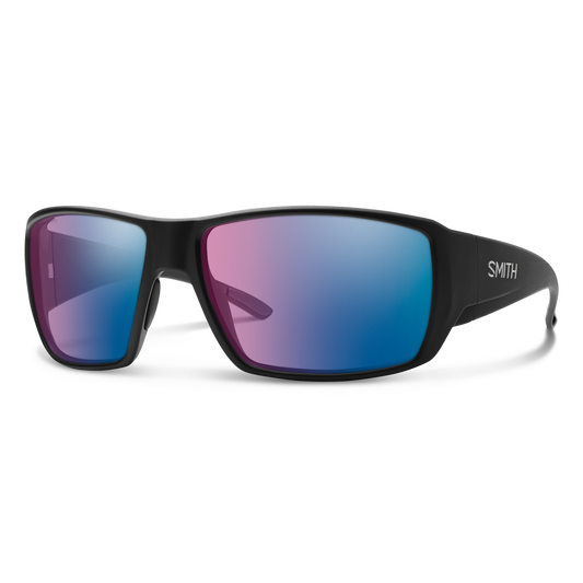 Smith Guides Choice Sunglasses - Matte Black | ChromaPop Glass Polarchromic Rose Blue Mirror