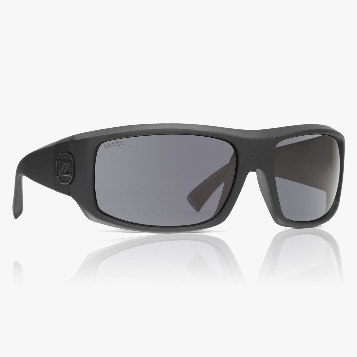 Vonzipper Clutch Sunglasses - Black Satin / Wildlife Vintage Grey Polar